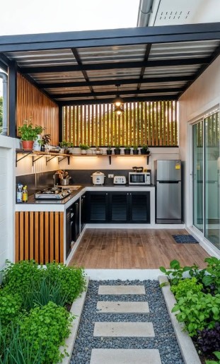 Covered Patio Kitchen