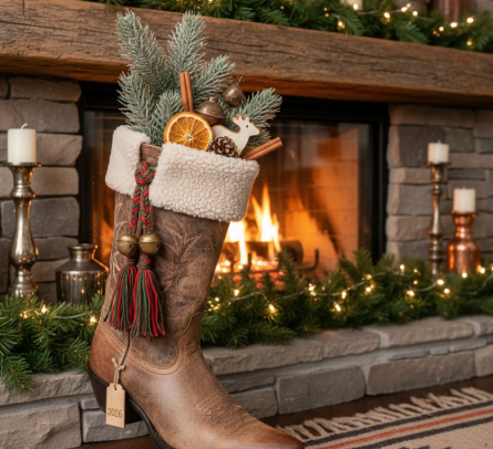 Cowboy Boot Christmas Stocking