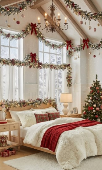 Cozy Christmas Bedroom