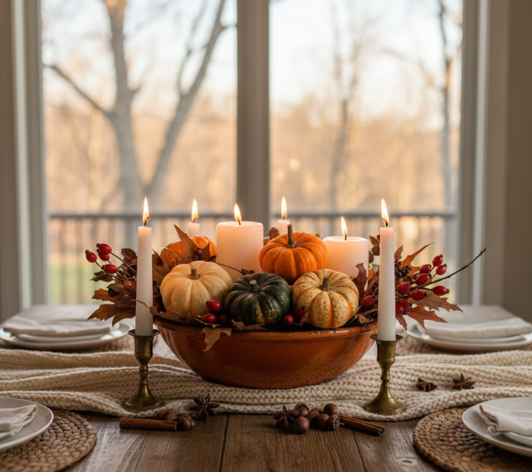 Cozy Dining Table Centerpiece