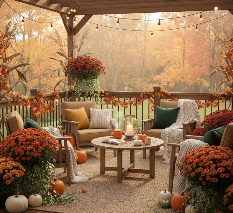 Cozy Fall Deck Oasis