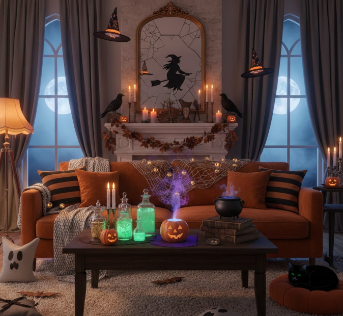 Cozy Spooky Living Room