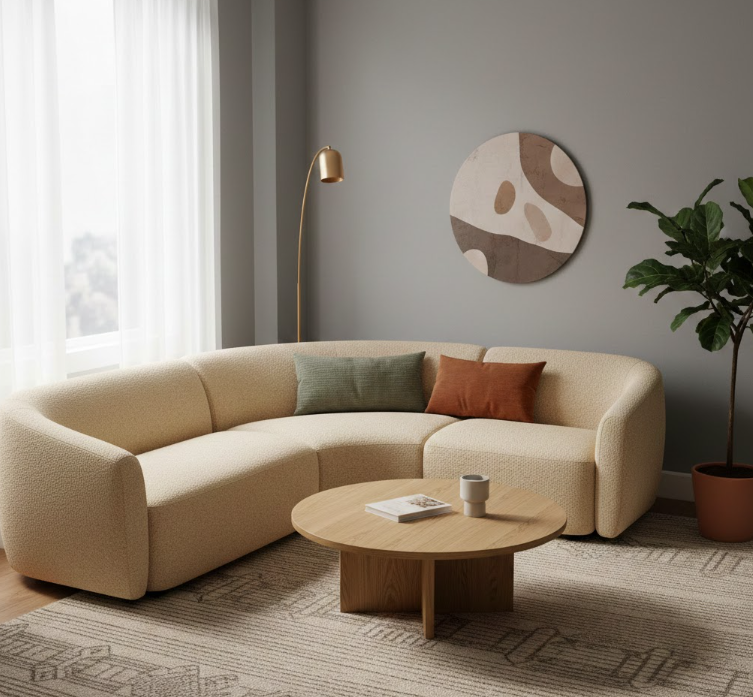 Curved Sofa for Intimate Corners