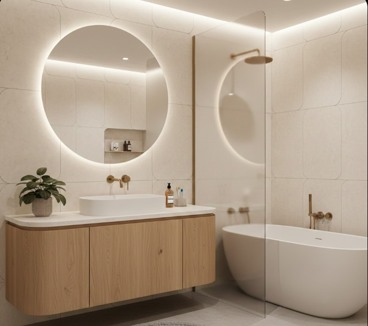 Curved Vanities and Rounded Edges