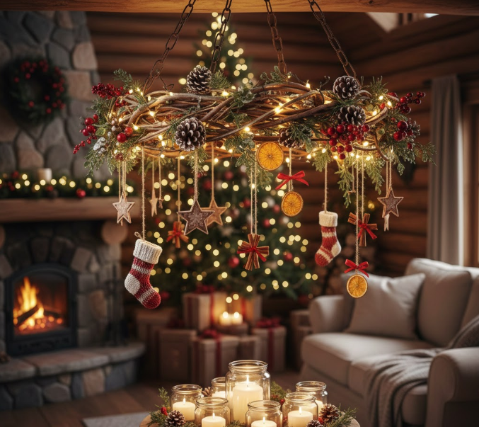 DIY Chandelier Christmas Decor
