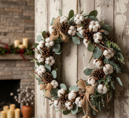 DIY Cotton Wreath