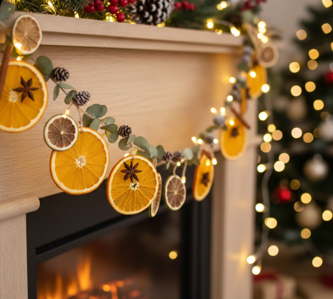 DIY Dried Citrus Christmas Garland