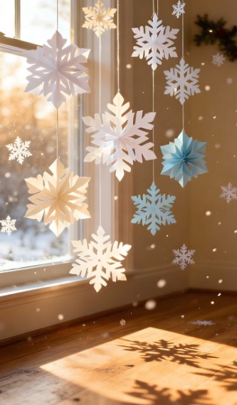 DIY Paper Snowflake Garlands