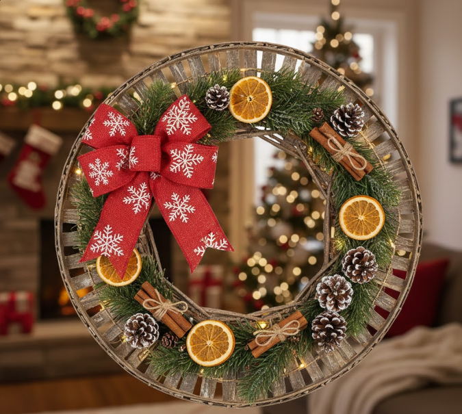DIY Tobacco Basket Wreath