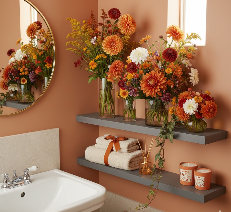 Dark Shelves, Bright Blooms