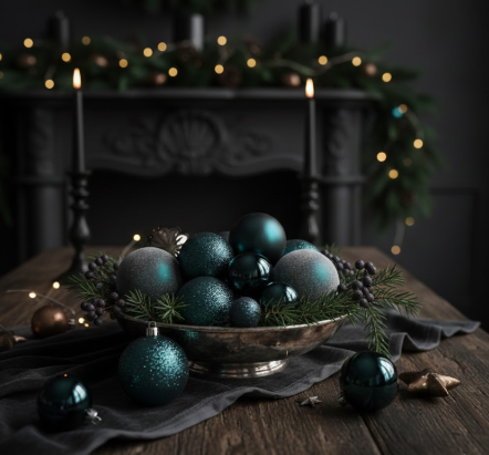 Dark Teal Christmas Balls