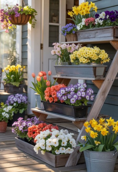 Decorate with Potted Spring Flowers