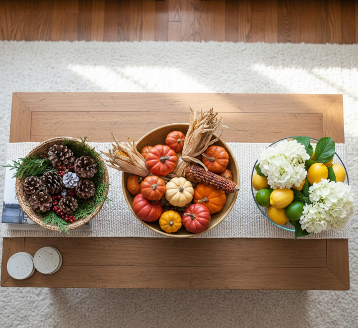  Decorative Bowls with Seasonal Fillers