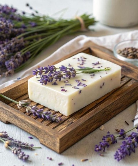 Decorative Soaps with Dried Lavender