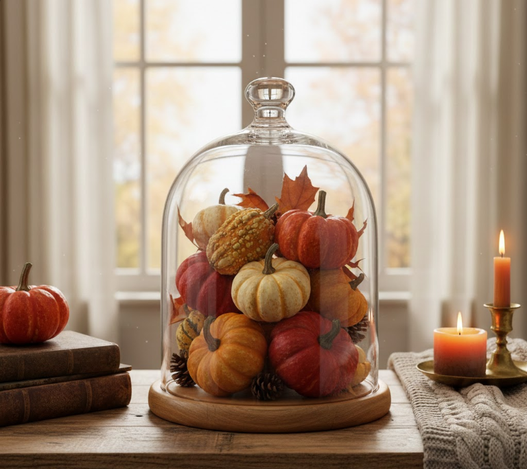 Display Gourds Under Glass