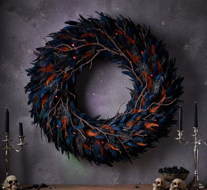 Dramatic Feather Wreath