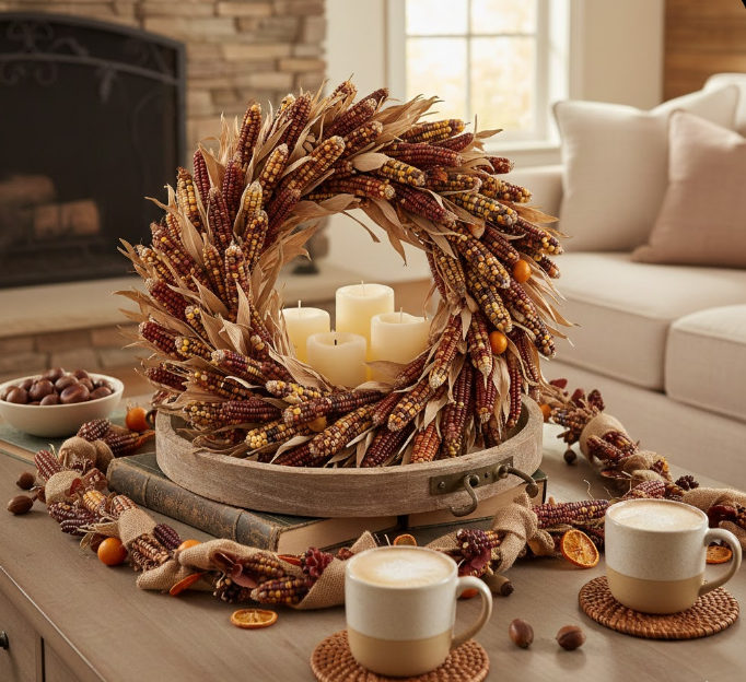 Dried Corn Wreaths and Garlands