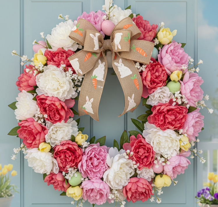 Easter Peony Wreath