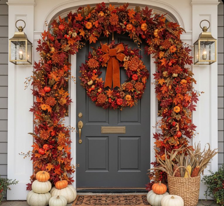 Elegant Fall Garland and Wreath