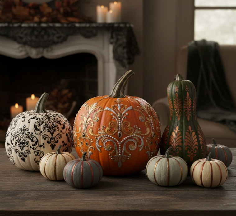 Elegant Patterned Pumpkins
