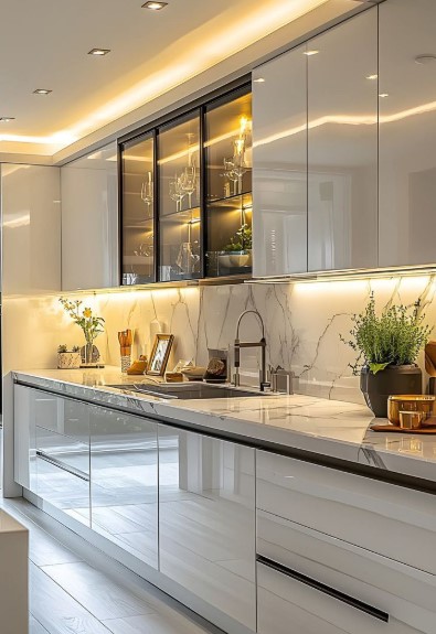 Elegant Warm White Kitchen
