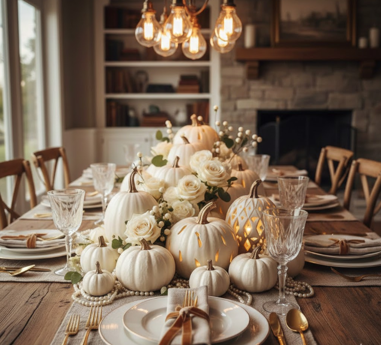 Elegant White Mini Pumpkins
