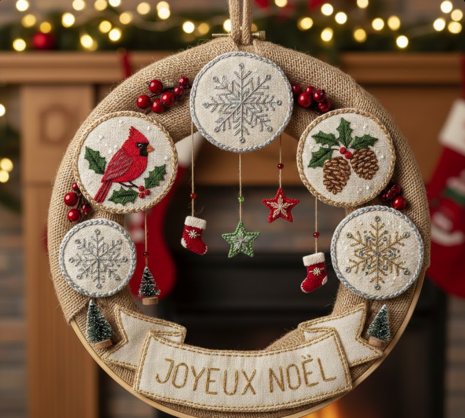  Embroidered Wreath