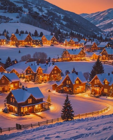Evergreens, Stars, Houses, and White Trees