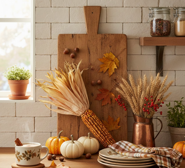  Fall Kitchen Cutting Board Display