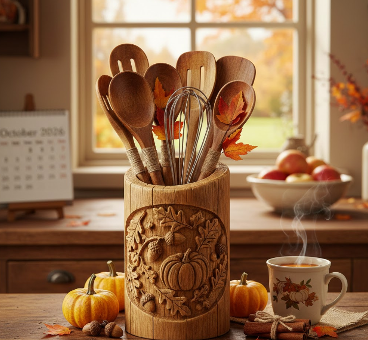 Fall-Themed Utensil Holder
