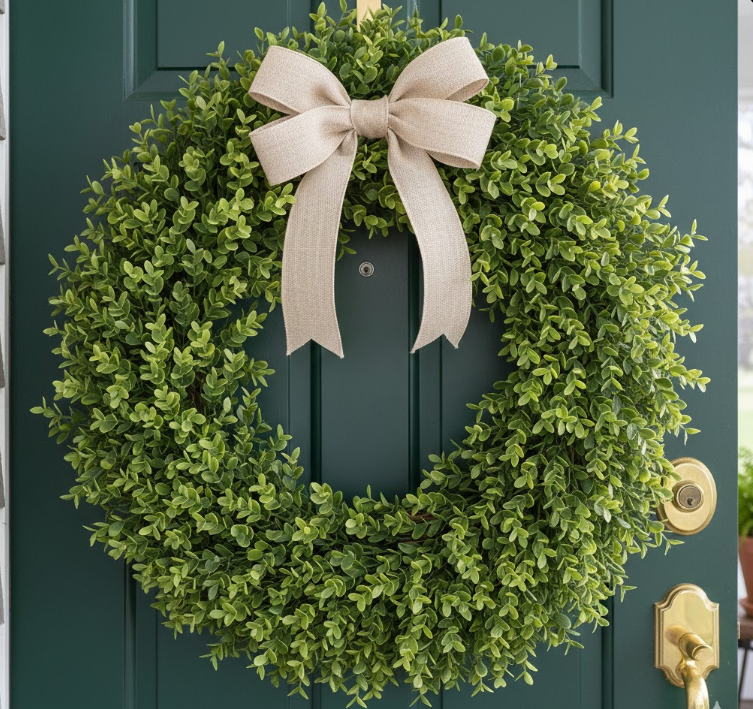  Faux Boxwood Wreath