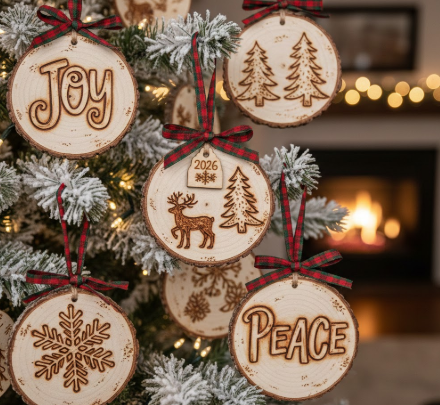 Faux Wood-Burned Ornaments