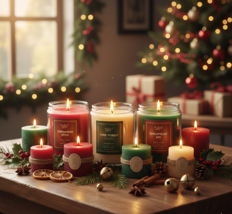 Festive Scented Candle Groupings