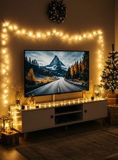 Festive TV Stand Decor