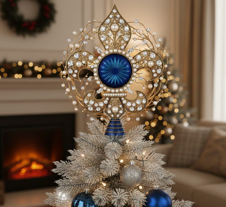 Fleur-De-Lis Medallion Tree Topper