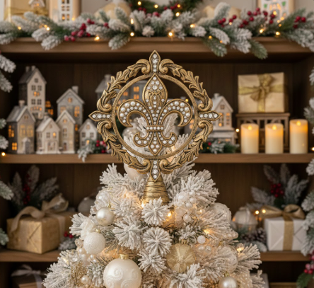 Fleur-De-Lis Medallion Tree Topper