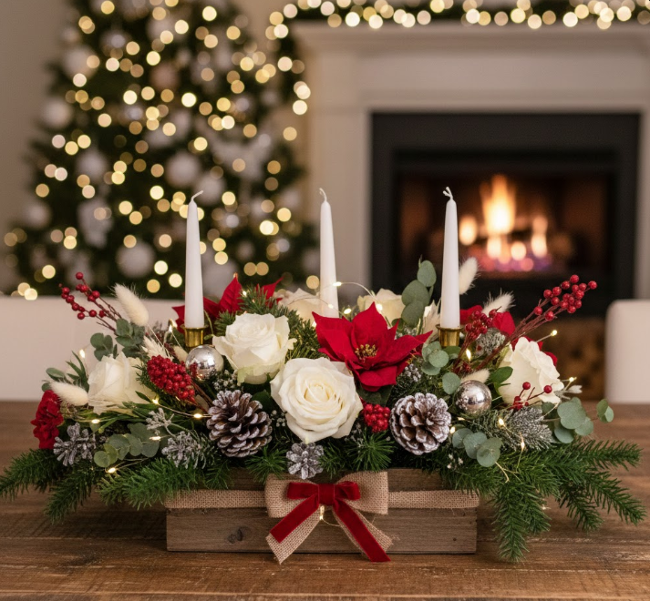  Floral Christmas Centerpiece