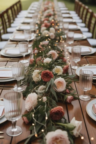 Floral Garland Along the Table