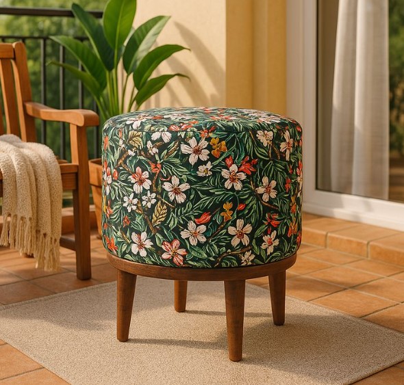 Floral Patterned Footstools
