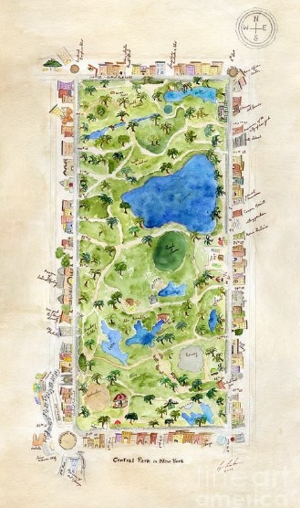 Framed Map of a Favorite Park