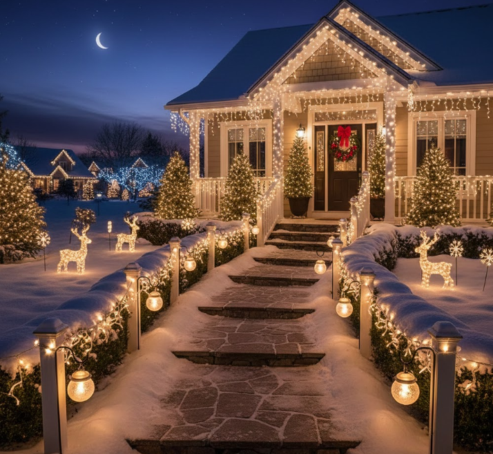Front Path Christmas Lights