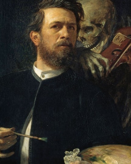 “GET OUT!” Mirror and Skull Portrait