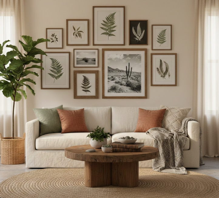 Gallery Wall with Natural Prints