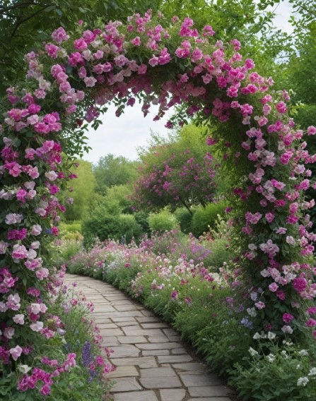Garden Arches with Climbing Plants