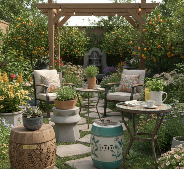 Garden Stools and Side Tables