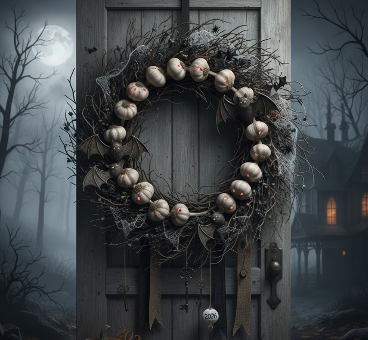 Garlic Bulb Spooky Wreath