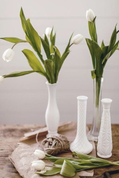 Gather Antique Milk Glass Vases