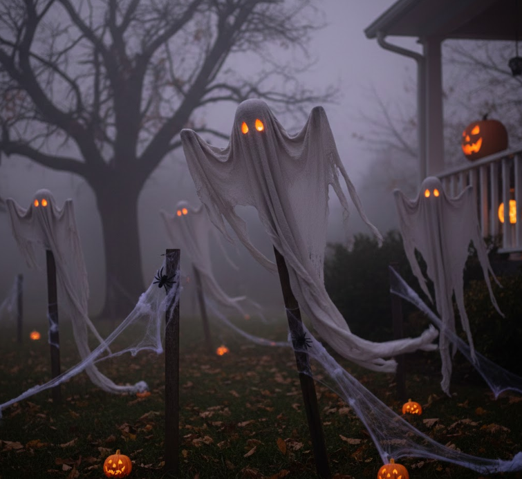 Gauze Ghosts on Stakes