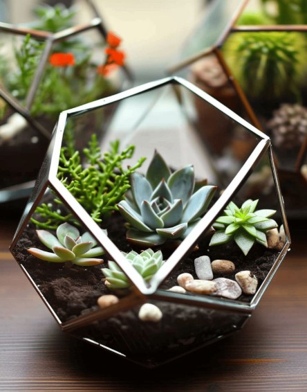Geometric Glass and Succulents
