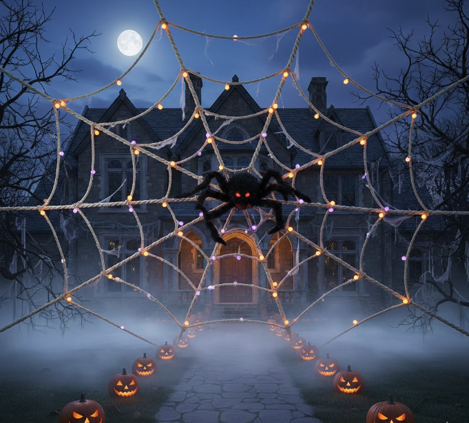 Giant Rope Spiderweb Display